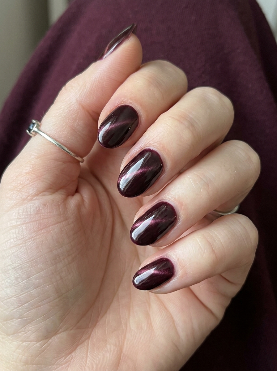 Burgundy Cat Eye Vampire Nails als Vampire Nägel Inspiration 2026